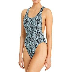 Solid & Striped Women's Blair Snake Jacquard One Piece Swimsuit M Fresh Air Blue